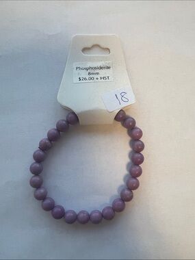 Phosphosiderite 8mm Lavender Bead Bracelet